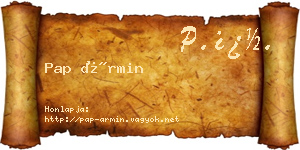 Pap Ármin névjegykártya