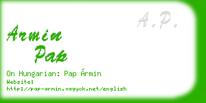 armin pap business card